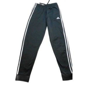 Adidas Youth Large (14-16) gray with white strips jogger sweatpants with pockets